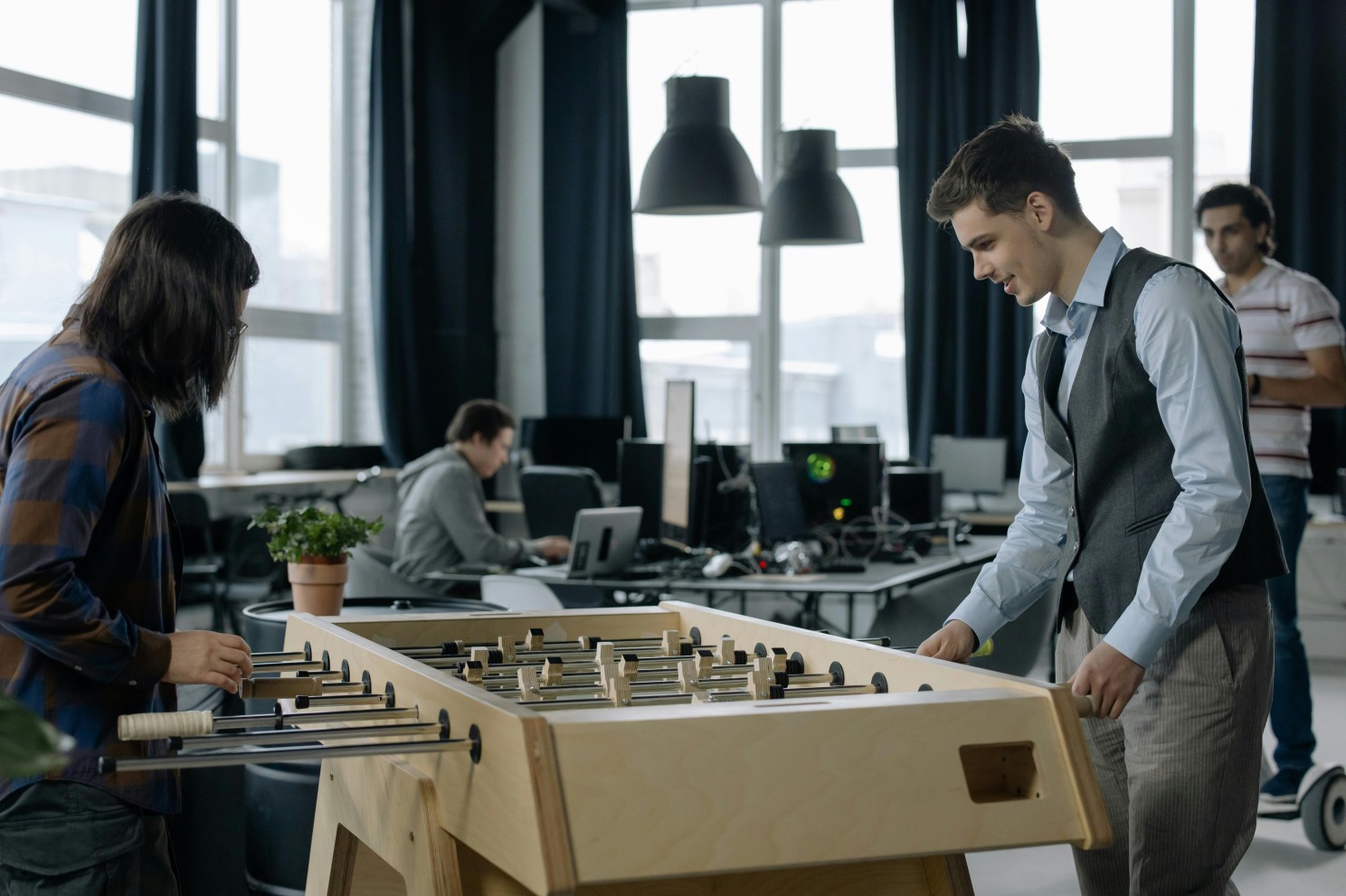 Employees playing games